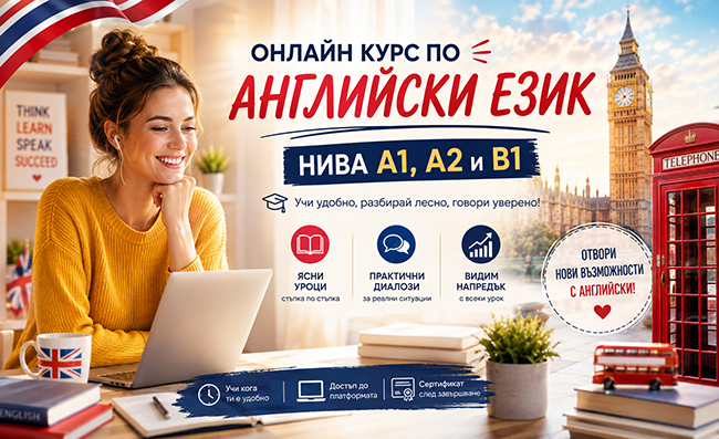 Онлайн курс по английски език за нива А1, А2 и В1 по системата на Оксфорд от Urocite